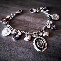 Charivari aus Edelstahl, Dirnd- Schmuck,Trachten, Löwe, Strass