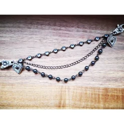 Charivari  fürs Dirndl,  Dirnd- Schmuck,  gunkelndes Glas und Hämatit