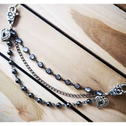 Charivari  fürs Dirndl,  Dirnd- Schmuck,  gunkelndes Glas und Hämatit