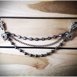 Charivari  fürs Dirndl,  Dirnd- Schmuck,  gunkelndes Glas und Hämatit