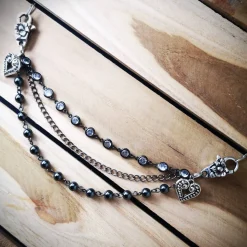 Charivari  fürs Dirndl,  Dirnd- Schmuck,  gunkelndes Glas und Hämatit