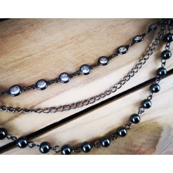 Charivari  fürs Dirndl,  Dirnd- Schmuck,  gunkelndes Glas und Hämatit