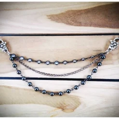 Charivari  fürs Dirndl,  Dirnd- Schmuck,  gunkelndes Glas und Hämatit