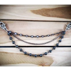 Charivari  fürs Dirndl,  Dirnd- Schmuck,  gunkelndes Glas und Hämatit