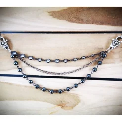 Charivari  fürs Dirndl,  Dirnd- Schmuck,  gunkelndes Glas und Hämatit