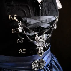 Charivari Kette fürs Dirndl,  Dirnd- Schmuck,  schwarz