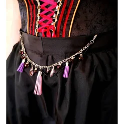 Charivari Kette fürs Dirndl,  Dirnd- Schmuck, Accessoire, Fest ,Trachten, Hochzeit, Quaste lila
