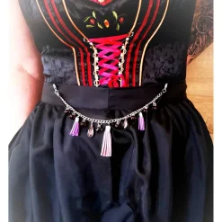 Charivari Kette fürs Dirndl,  Dirnd- Schmuck, Accessoire, Fest ,Trachten, Hochzeit, Quaste lila