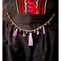 Charivari Kette fürs Dirndl,  Dirnd- Schmuck, Accessoire, Fest ,Trachten, Hochzeit, Quaste lila