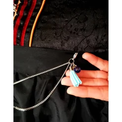 Charivari Kette fürs Dirndl,  Dirnd- Schmuck, Accessoire, Fest ,Trachten, Hochzeit, Quaste blau