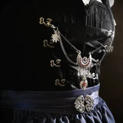 Charivari Kette fürs Dirndl,  Dirnd- Schmuck,  rot
