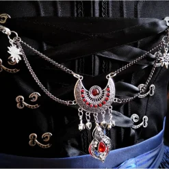 Charivari Kette fürs Dirndl,  Dirnd- Schmuck,  rot