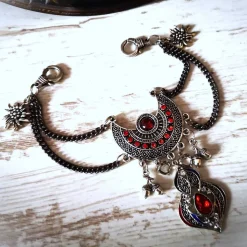 Charivari Kette fürs Dirndl,  Dirnd- Schmuck,  rot