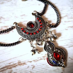 Charivari Kette fürs Dirndl,  Dirnd- Schmuck,  rot