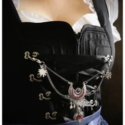 Charivari Kette fürs Dirndl,  Dirnd- Schmuck,  rot