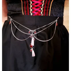 Charivari Kette fürs Dirndl,  Dirnd- Schmuck, Accessoire, Fest ,Trachten, Hochzeit, Quaste rosa
