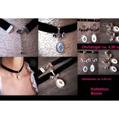 Charivari, Kette, Ohrringe fürs Dirndl, Dirnd- Schmuck, weiss-grün