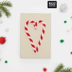 Chenilledraht rot-weiß 10 Stück 50 cm