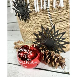 Christbaumkugel | Babys erstes Weihnachten | First Christmas | Weihnachtskugel 8 cm personalisiert | Geschenk