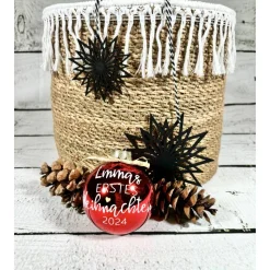 Christbaumkugel | Babys erstes Weihnachten | First Christmas | Weihnachtskugel 8 cm personalisiert | Geschenk