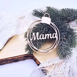Christbaumkugel aus Holz personalisierbar | Geschenkanhänger Weihnachten | Weihnachtskugel personalisiert