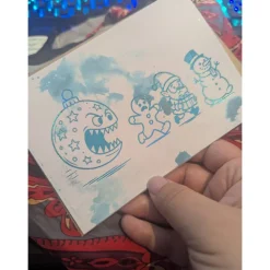 "Christbaumkugel" Weihnachtskarte, aufklappbar mit Umschlag | handgemalt oder foliert