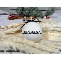 Christbaumkugeln / Weihnachtskugeln 8 cm personalisiert filigrane Kalligraphie Schrift