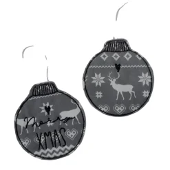 Christbaumkugeln aus Stoff im 4er Set, Geschenkanhänger bestickt