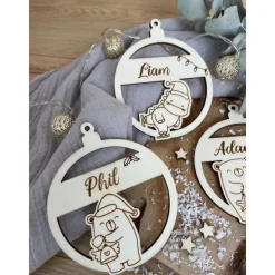 Christbaumkugeln personalisiert mit Namen / Weihnachtskugeln aus Holz / Weihnachtsgeschenk / Weihnachtsbaumschmuck