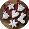 Christbaumschmuck 6 Anhänger Weihnachten | weiß rot grau | 5 -5,5 cm