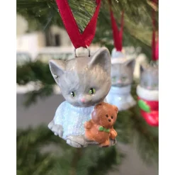Christbaumschmuck - Süße Katzenbabys- Keramik Weihnachtsanhänger