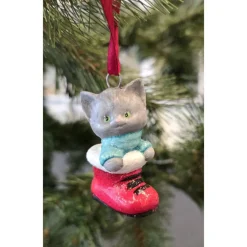 Christbaumschmuck - Süße Katzenbabys- Keramik Weihnachtsanhänger