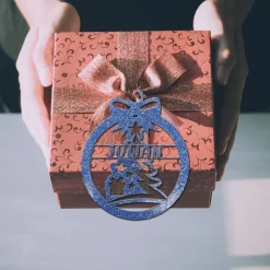 Christbaumschmuck Personalisierbar - glitzer Weihnachtsschmuck mit Namen aus Acrylglas - Christbaumkugeln - Baum