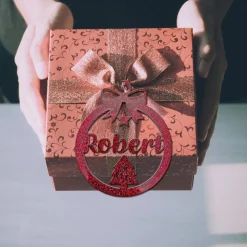 Christbaumschmuck Personalisierbar - glitzer Weihnachtsschmuck mit Namen - Acrylglas - Christbaumkugeln - Christbaum