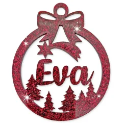 Christbaumschmuck Personalisierbar - glitzer Weihnachtsschmuck mit Namen - Acrylglas - Christbaumkugeln - Sternschnuppe