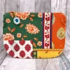 Clutch, flache Kosmetiktasche, Täschchen, Patchwork