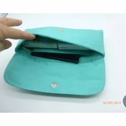 Clutch Peppermint aus Wildseide Unikat hessmade