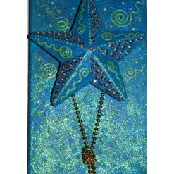 Collage BLAUES STERNENGLÜCK Acrylmalerei Deko Weihnachtsgeschenk Stern Malerei Weihnachtsdeko Weihnachtsstern