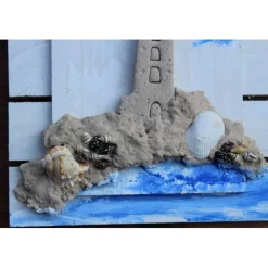 Collage LEUCHTTURM Sandbild Maritime Deko Muschelbild nettes Geschenk zu Valentinstag, Vatertag oder Muttertag