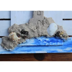 Collage LEUCHTTURM Sandbild Maritime Deko Muschelbild nettes Geschenk zu Valentinstag, Vatertag oder Muttertag