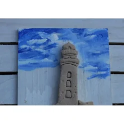 Collage LEUCHTTURM Sandbild Maritime Deko Muschelbild nettes Geschenk zu Valentinstag, Vatertag oder Muttertag