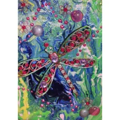 Collage LIBELLENFLUG Acrylbild Malerei mit Acrylfarben Mixed Media Kunst direkt vom Künstler