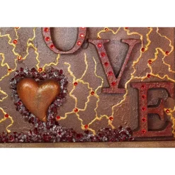 Collage LOVE handgefertigt Acrylbild Malerei Herzbild Shabby Style Vintage Geschenk Muttertag Valentinstag Weihnachten
