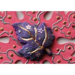 Collage ROSA HERBSTZAUBER Wandbild Wanddeko Herbstdeko Schneeflocke Wandhänger Türdeko Anhänger Handarbeit rosa Bild