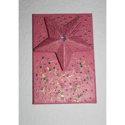 Collage ROSA STERNENGLÜCK Acrylmalerei Deko Weihnachtsgeschenk Stern Malerei Weihnachtsdeko Weihnachtsstern