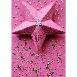 Collage ROSA STERNENGLÜCK Acrylmalerei Deko Weihnachtsgeschenk Stern Malerei Weihnachtsdeko Weihnachtsstern