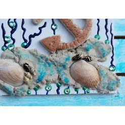 Collage UNTER WASSER Sandbild Maritime Deko Muschelbild nettes Geschenk zu Valentinstag oder Muttertag