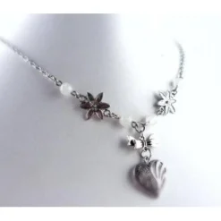 Collier , Kette, Halskette, Dirndkette, Trachtenkette, Herz, Blumen, Vintage-Stil