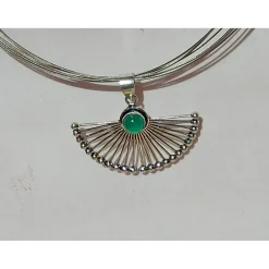 Collier mit Anhänger Onyx grün Sterlingsilber