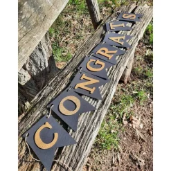 Congrats Glückwunsch Girlande in schwarz und gold Prüfung Bachelor Master Abitur Abschluss